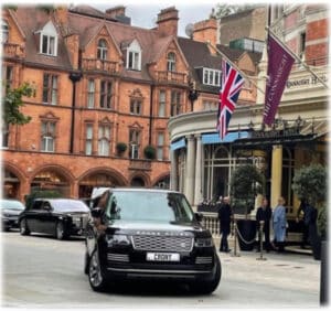 connaught hotel mayfair london chauffeur driven range rover hire